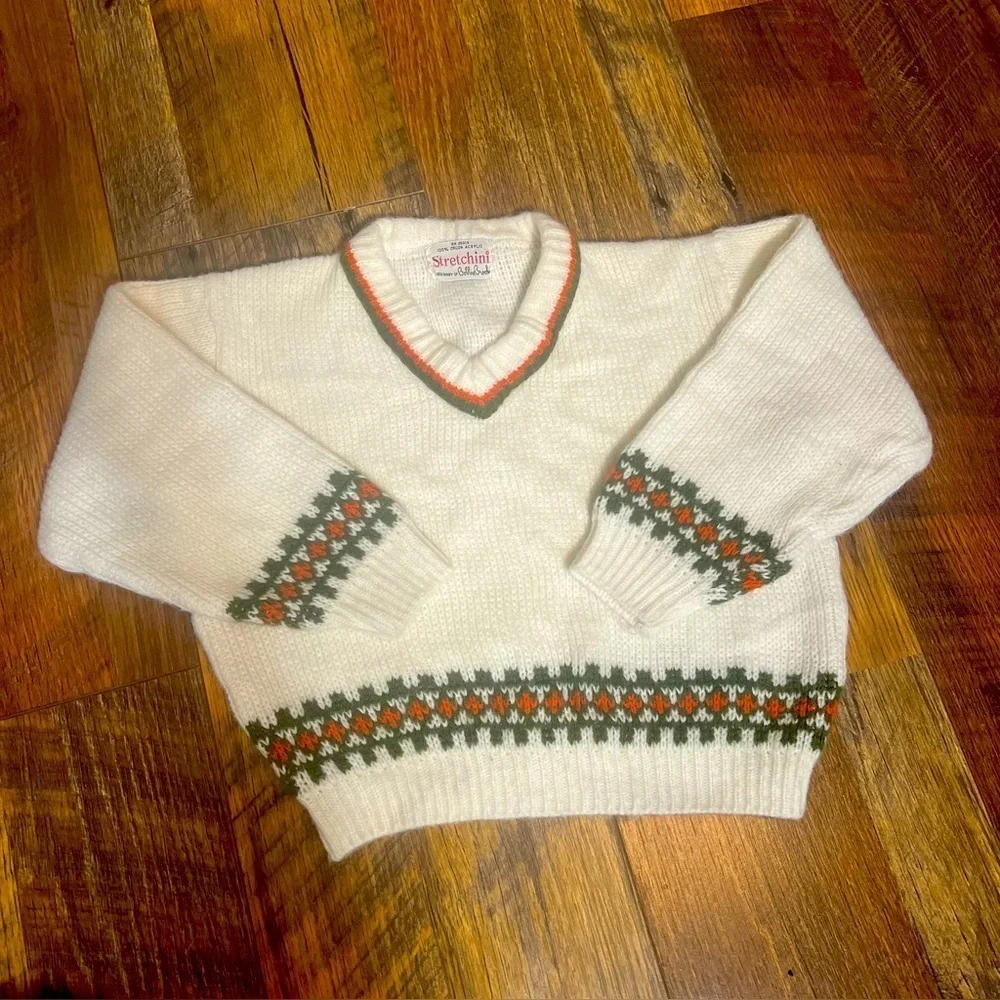 Vintage, 1970s Stretchini Bobbie Brooks boys sweater size 4/5 - Picture 1 of 4